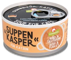 GranataPet soppskål nötkött & kalkon, snacks för katter, soppa mot den lilla hungern, godis för extra vätskeförsörjning, kattmat utan spannmål och utan sockertillsatser, 12 x 70 g