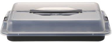 lakeland Traybake Cake Caddy & Cupcake Carrier 42.5cm x 29cm – Click-Lock Clips Keep Bakes Fresh