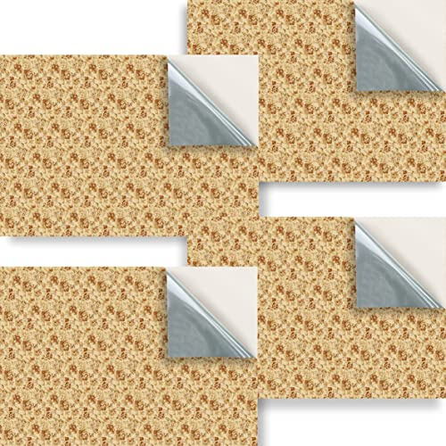 Stick & Go Repositionable Self Adhesive Dolls House Wallpaper 1:24 Scale (Set of 4 Sheets) - Vintage Autumn Floral Wallpaper - No. 144