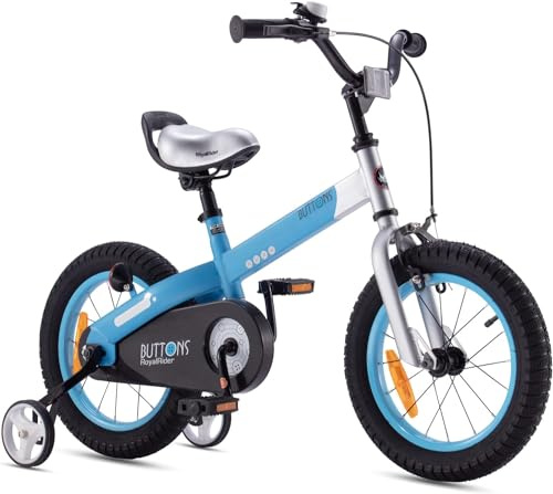 RoyalBaby Button Kinder Fahrrad Kleinkind Fahrrad 18 Zoll, Rücktrittbremse mit Kickstand, Unisex Mode Stile Lilac