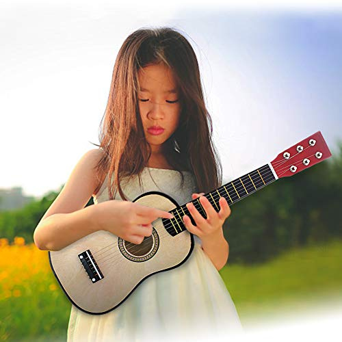 23-Zoll-Holzgitarre Lindenholz 6-saitiges Mini-Gitarren-Musikinstrument für Kinder und Anfänger (Holz)