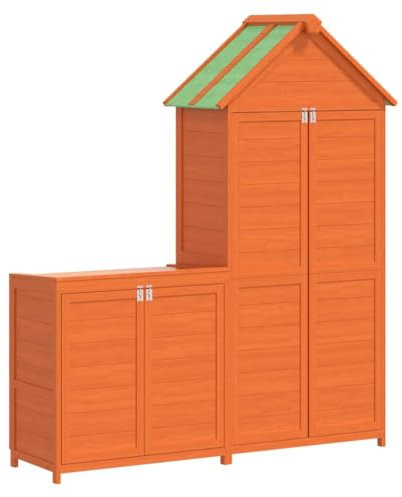 vidaXL 2-TLG. Geräteschuppen-Set Braun Massivholz Kiefer