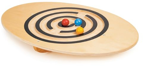 Mentari Wooden Wobble Board - Stand On Balancing Game For Children
