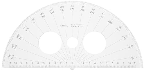 Grande goniometro a 180 gradi, strumenti di misurazione matematica in da 25 cm, goniometro a semicerchio, goniometro ad angolo medio per misurazione dell'angolo per studenti di