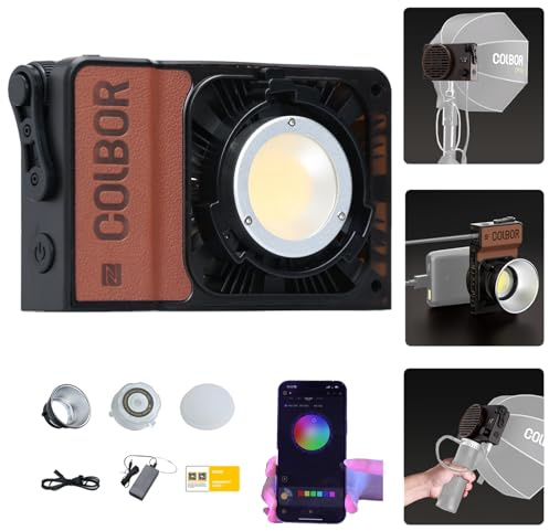 COLBOR W60 LED Videolicht,2700-6500K CRI 97+ 60W Kamera Licht Klein Dimmbare, App Steuerung,Foto Licht Kompakte für Produktfotografie und YouTube Vlogs