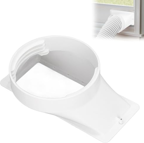 Acoplador Manguera Escape Aire Acondicionado Adaptador Ventana 130mm | Conector Cuadrado a Redondo para Tubo de A/C Portátil Universal Rosca