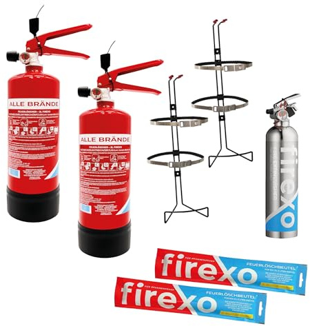 Pacchetto di sicurezza antincendio per barche a vela Firexo - Pacchetto di estintori multiuso per TUTTI GLI INCENDI