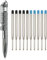 Regerly Tactical Pen, 1 Stück Taktischer Kugelschreiber Multifunktional Aluminium mit Glasbrecher und Selbstverteidigungs mit 5 blau 5 schwarze Nachfüllungen für Tactical Defense (Grau)