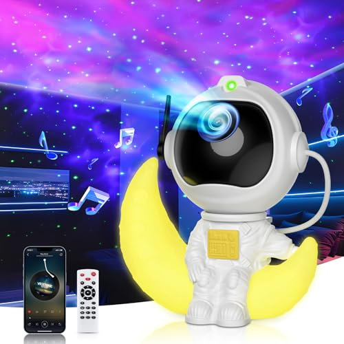 VUENICEE Astronaut Galaxy Star Projector,Spaceman Night Light, Star Night Light Projector with Timer/Remote Control/Bluetooth/Music Speaker,Gaming Room Decor, Gifts for Kids and Adults