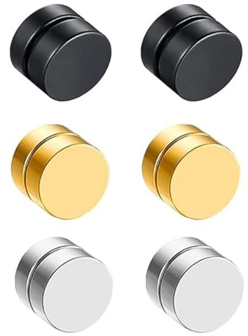 Magnet Ohrringe edelstahl, 6 Stück magnetisch earrings Ohrstecker Set Herren Damen fake plug tunnel Stud kein Loch ohne Loch Ohrschmuck nickelfrei, Magnet Ohrstecker und Ohrringe