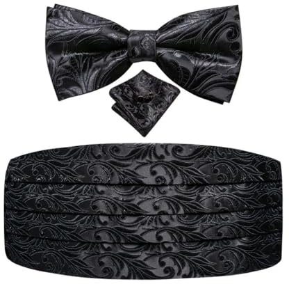 Luxuriöses Designer-Korsett mit schwarzem Blumenmuster, Kummerbund-Fliege, formeller Smoking-Korsett, elastischer Gürtel für Herren, Hochzeit, Kummerbunds, YF-2028, Einheitsgröße