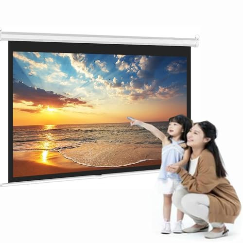 ZYXQQJ Projektorduk Manual Pull Down HD-projektionsduk 50 60 72 Inomhus Utomhusfilmduk För Hemmabio/spel(4:3,30inch)