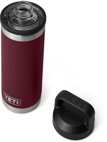 YETI Rambler Bottle Chug, Vacuum Insulated Stainless Steel Bottle with Chug Cap, Wild Vine Red, 18 oz (532 ml)