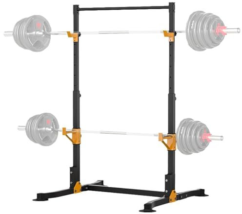 LYUCAYHQ Power Tower Squat Stand Power Rack, Klimmzugstange Freistehend mit Hantelablage, 150-220 cm Höhenverstellbar, für das Heim-Fitnessstudio, Belastbar Bis 300 Kg