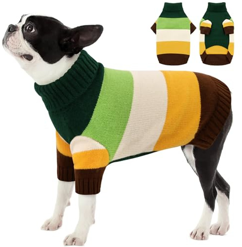 AOFITEE Hundepullover Mittelgroße Hunde, Rollkragen Hundepulli Mittel Hunde | Weihnachten Strickpullover mit Beinen, Warm Hunde Pullover Französische Bulldogge Winterpullover für Pug, Dachshund