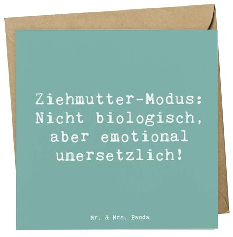 Mr. & Mrs. Panda Klappkarte Spruch Ziehmutter Modus - Geschenk, Liebe, Bonusmutter, Freude, Unterstützung, faltkarte, Dankeschön, Stiefmutter, Glückwunschkarte, Familienmitglieder, doppelkarte