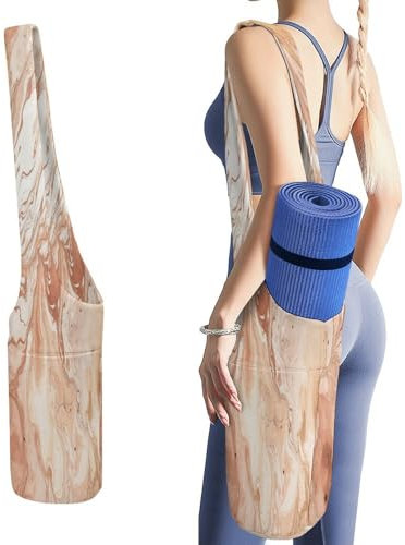 QMNVBDS Yoga-Matten-Tasche, Segeltuch, lange Tragetasche, Yogamatte mit Wasserflaschentaschen, große Reisetasche, multifunktional, Fitness-Aufbewahrungstasche, Tragetasche