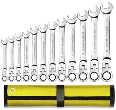 Llave de trinquete, juego de llaves de trinquete con cabeza flexible Kits de llaves con punta combinada Herramientas manuales de acero al cromo vanadio Llave de vaso Juego de llaves de trinquete Utili