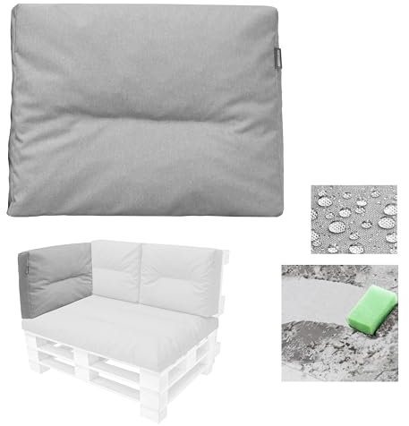 PillowPrim Palettenkissen Outdoor Kissen, Gartensofakissen - Rückenkissen 59 x 45 cm - Gesteppte Kissen gefüllt mit granuliertem - Auflagen für Paletten Europaletten Palettensofa - schwarz