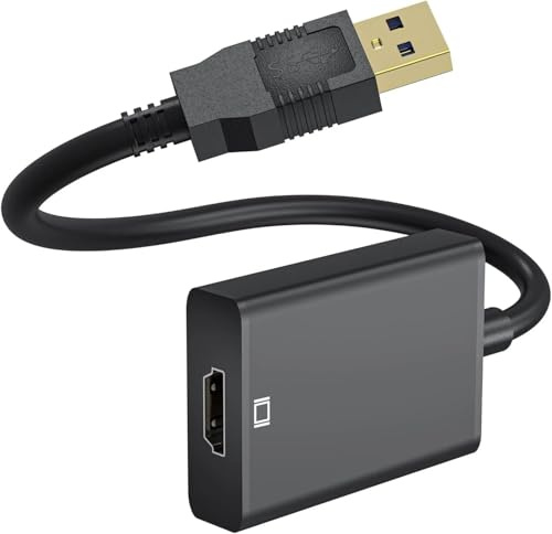 Snugome USB to HDMI Adapter, 1080P Full HD USB 3.0/2.0 to HDMI Adapter, Multi-Display, Compatible with Windows 10/8.1/8/7, Monitor, Projector, HDTV, Laptop