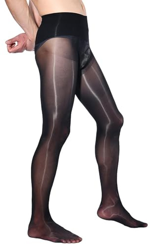 TUHOWEWZ Collant da uomo 8D a olio lucido lucido lucido con guaina aperta, morbido nylon per il massimo comfort