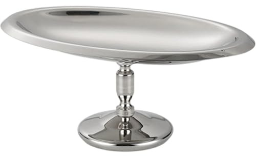 Dianzan Plateau À Gâteau en Acier Inoxydable, Assiette À Dessert sur Pied, Coupe À Glace Ovale, Assiette À Fruits Multifonction pour Maison, pour Les Fêtes