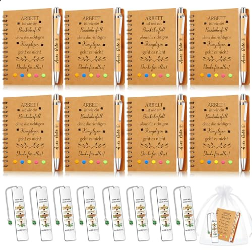 TUZELIYA Abschiedsgeschenk Kollegen, 8 PCS Abschied Geschenk Notizbuch- Abschiedsgeschenk Kollegin Jobwechsel - Abschied Kollege Kollegin - Renteneintritt, Ruhestand, Jobwechsel Geschenk
