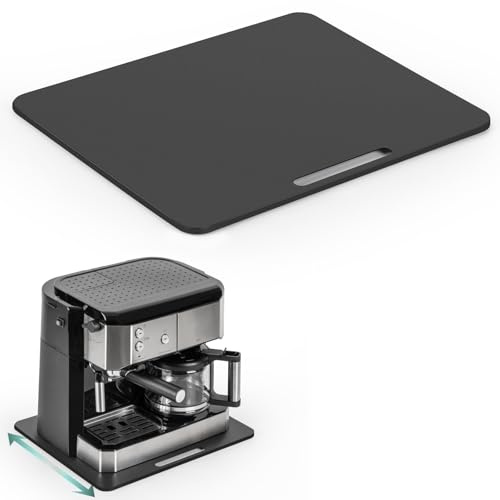 ANBOXIT Metal Appliance Slider, Sliding Tray for Coffee Maker,360° Effortless Movement,Small Appliance Rolling Tray for Counter, Coffee Pot Slider, Wide - Large (13D x 16W)