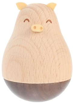 Gadpiparty Holz Stehaufmännchen Tierfigur Tischdeko aus Holz Handgefertigt Stabile Holzfigur für Büro Wohnzimmer Geschenk für Tierliebhaber Muttertag Deko Zuhause