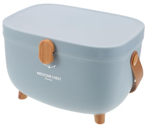 BIUDECO Scatola Porta Medicine Casa Doppio Strato con Coperchio Organizer Portatile Antiumidità per Farmaci e Accessori Contenitore Salvaspazio per Uso Domestico e Viaggi