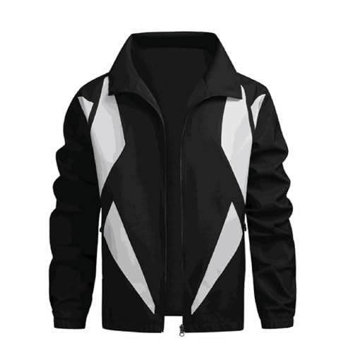 HYYGOCCTV Trench Coat Men 2025 Big And Tall Jacket For Men Vintage Tactical Cardigan Warm Fleece Chamarras Para Hombre Para El Frio Full Zipper Coats Windbreak Waterproof Jackets With Pockets Black M