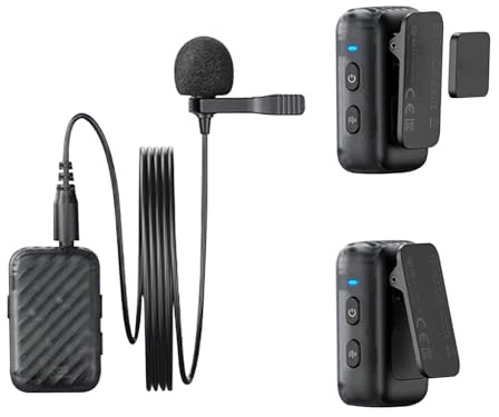Xiuganpo Studio Quality Wireless Lavalier Microphone AI Noise Reduction Internal Recording for Podcasts Interviews Live Broadcasts, 2 Transmitters 4 Receivers (BOYAMIC 2-01)
