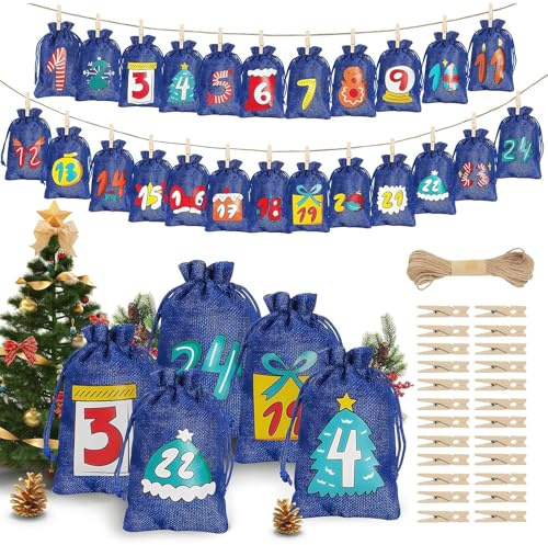 Adventskalender Påsar Juldekoration 24-Dagars Fyllningsbar