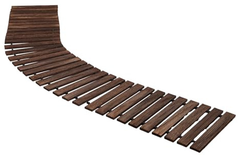 Holz Gartenweg Rollweg 244x43 cm Ausrollbarer Holzweg Außenweg Holztritt Gartentritt Dekorative Trittplatten Gehweg für Gärten, Hinterhöfe, Terrassen, Innenhöfe, Terrassen