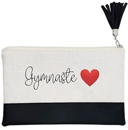 Pochette de Maquillage maniques Taperso Noire avec Motif Gymnaste Coeur