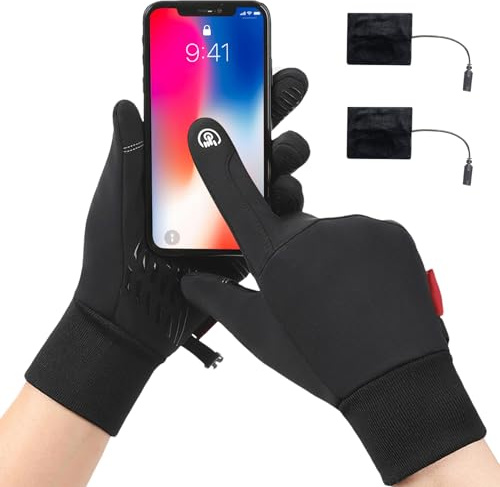 Gants chauffants pour hommes – Vêtements thermiques rechargeables, mitaines d'hiver électriques | Équipement pour temps froid isolé à écran tactile poussant la poussette sécurité parentale en plein ai