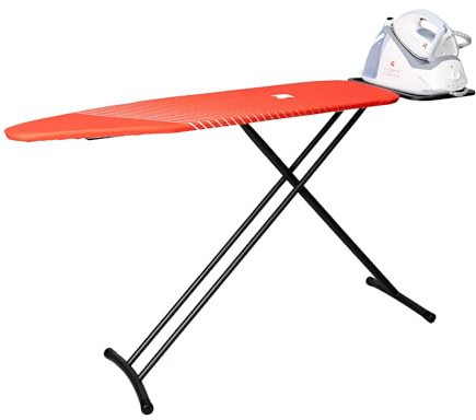 Di4 Tabla de Planchar Press Facile, Superficie de Planchado 124x38cm, Altura Regulable, Plegable, Funda Resistente Algodón, Ergonómica, Soporte para Planchas y Centros de Planchado