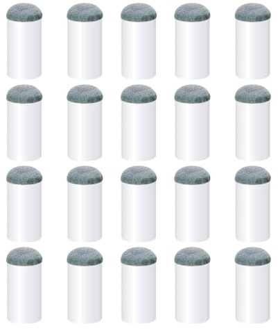GYCAQAC Ersatz Billard Queue Kopf, 20 Stück, Slip-On Billard Queue Spitzen, Ohne Kleber & Werkzeug Erforderlich, Spitzen mit Billard-Queue-Stick-Hülsen für Snooker-Queue-Queues, 12MM