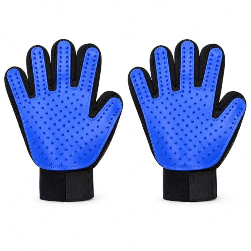 Sillar Pet Grooming Gloves for Dogs and Cats 2 Right Blue