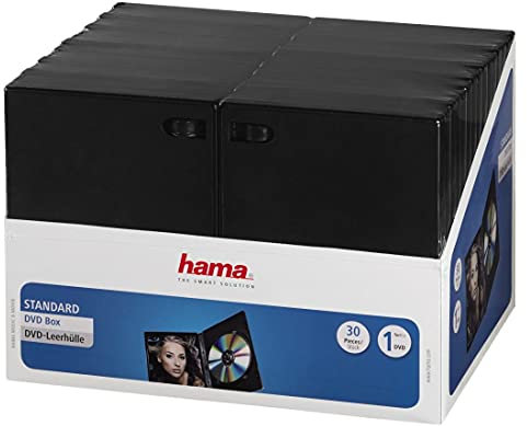 HAMA Custodie DVD Singole Case, 30 Pezzi, Nero