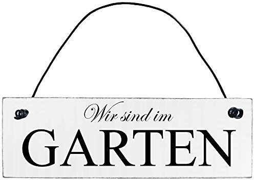 Anika Hermsen-Grallert, HomeYourself Shabby Chic Vintage Schild Wir sind im Garten Dekoschild Türschild