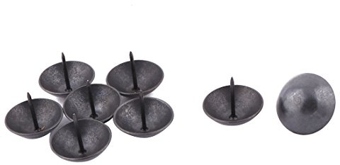 sourcingmap 8pcs Clou Tapissier Pointe Tapissier Clou Tapis Punaise Pour Meuble Décoration métal noir 30 x 25mm