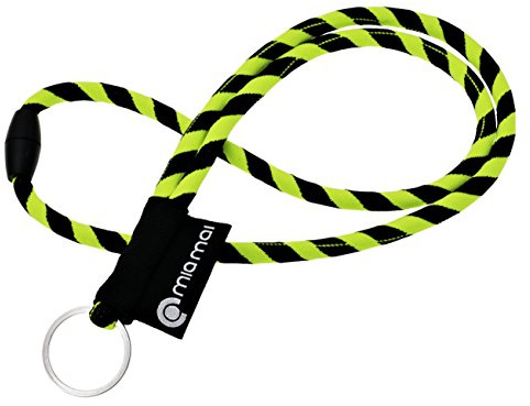 mia mai Schlüsselband mit Sicherheitsverschluss in Neon (Blau/Schwarz), Lanyard, Schlüsselbänder bunt, Schlüsselanhänger Band, Schlüsselband Lang, Umhängeband Schlüssel, Lanyards, Schlüssel Band