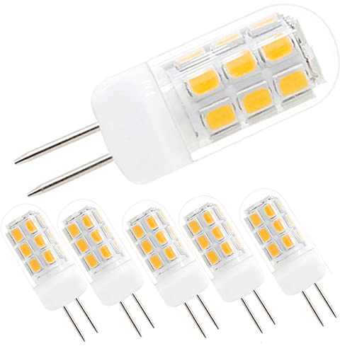 XRZT 120V G4 Led Bulb Dimmable 30-35W Halogen Bulb Equivalent, Warm White 3000K 3W G4 Bi-pin Base Led Bulb, 5-Pack
