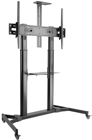 RICOO TV Ständer Rollbar Höhenverstellbar für 55-110 Zoll Stand-Halterung Mobil FS3610 Smart OLED Curved Fernseher Standfuß Wagen mit Rollen Fernsehhalterung bis 100 Kg & VESA 1000 (900) x 600mm