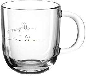 Leonardo Emozione Geschenk Tasse all you need is love, 1 Stück, spülmaschinengeeignete Glas-Tasse, Tee-Tasse mit goldenem Schriftzug, 400 ml, 046451