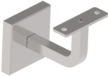 Sellon24® Edelstahl Handlaufhalter Eckig Handlauf Halter Abdeckrosette Handlaufträger flach gerade Halterung Holz Rohr Treppe Handlauftraeger Vierkantrohr Halterungen 4110-000