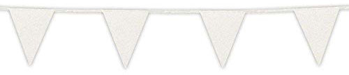 Boland 20005 – Glitter Bunting White, 1 Piece, Length 600 cm, Flag Chain, Hanging Decoration, for Parties