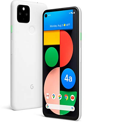 Google Pixel 4a con 5G - Teléfono Android - Nuevo smartphone desbloqueado con visión nocturna y lente ultra ancha - Claramente blanco