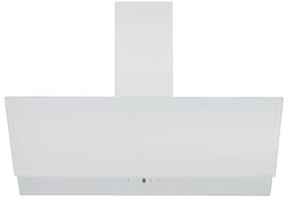 Respekta Cappa aspirante senza testa/cappa aspirante inclinata, 90 cm, alloggiamento in metallo con paralume in vetro, colore bianco, funzione di scarico e ricircolo dell'aria, CH66038-90WAM / A /